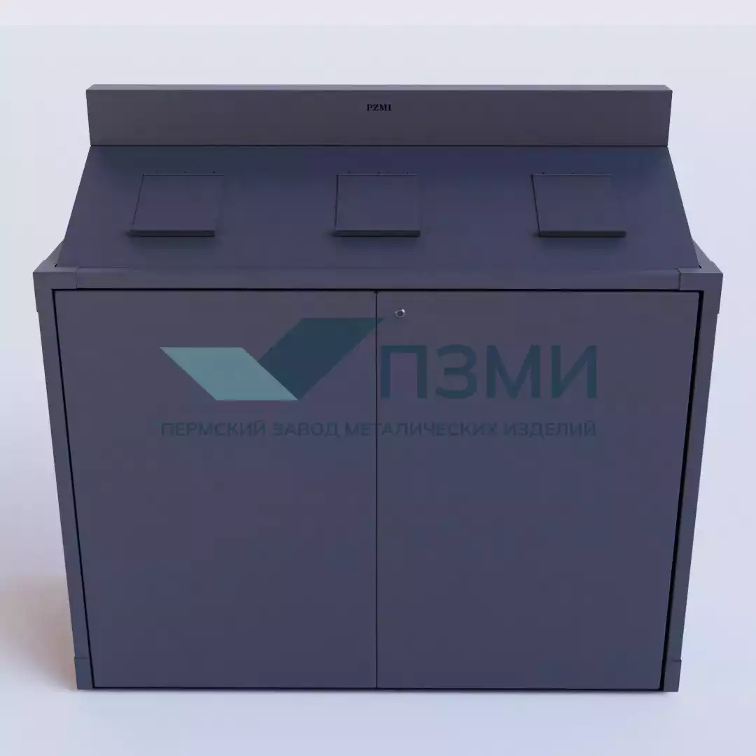 Фото Контейнерный шкаф для раздельного сбора «Лайм XL» в Коврове, завод ПЗМИ, доставка по РФ